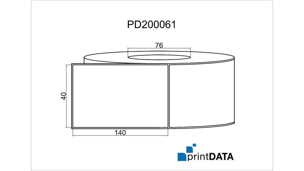 Blank Thermal Direct Pink Label; 40mm x 140mm