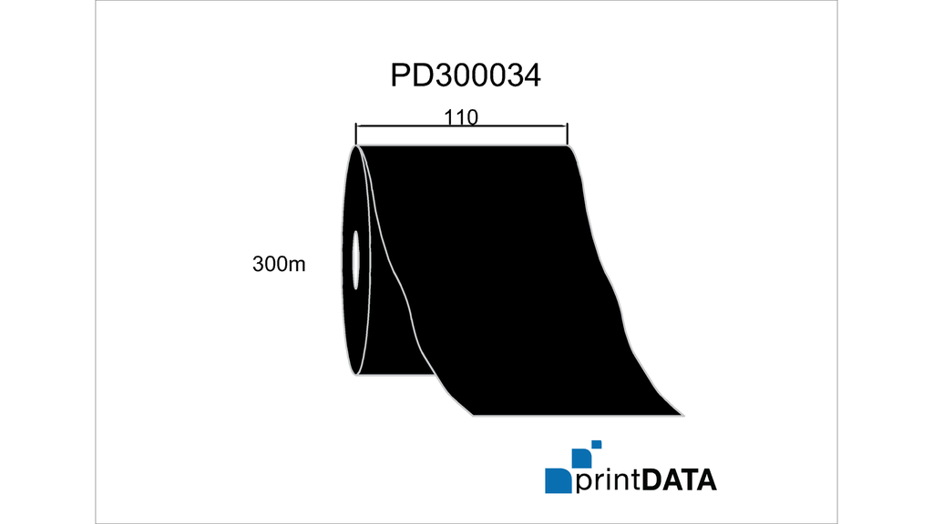 PrintDATA Economy Black Ribbon; 110mm x 300m