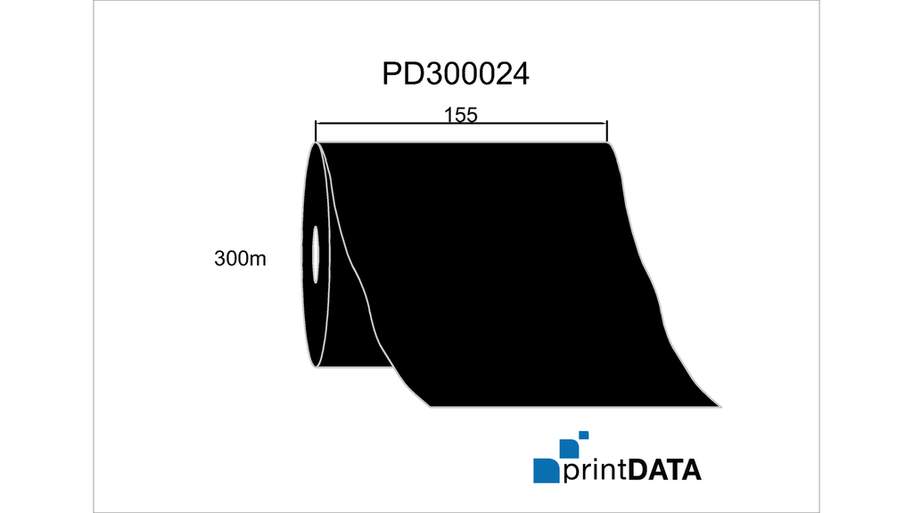 PrintDATA Premium Ribbon; 155mm x 300m