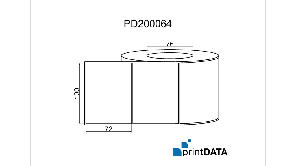 Blank Thermal Direct Label; 100mm x 72mm