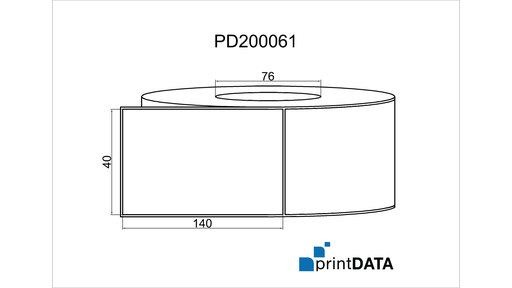 [PD200061] Blank Thermal Direct Pink Label; 40mm x 140mm