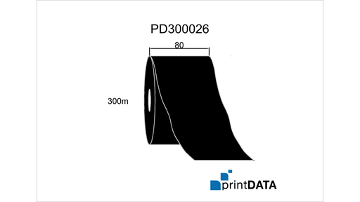 [PD300026] PrintDATA Premium Ribbon; 80mm x 300m